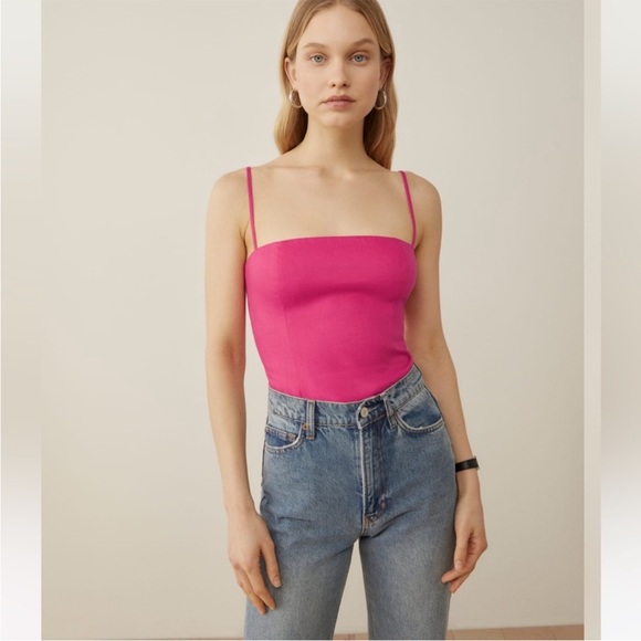 Reformation Tops - Reformation Overland linen top in corvette pink - size 4